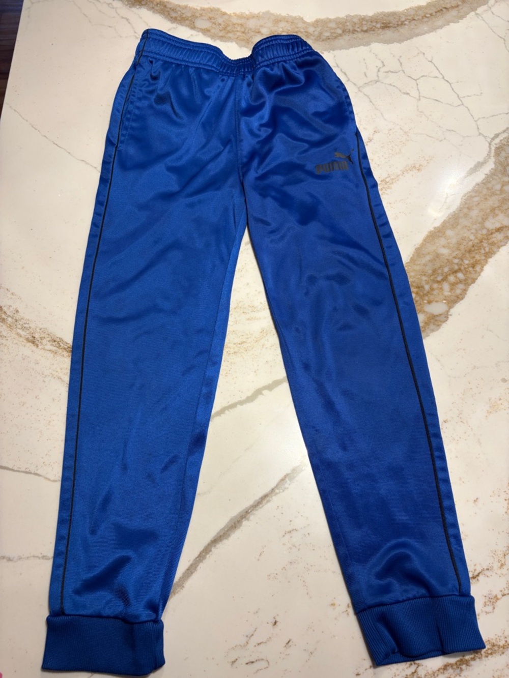 Puma Royal Blue Kids Joggers with Black Trim- Boys Size 7/8